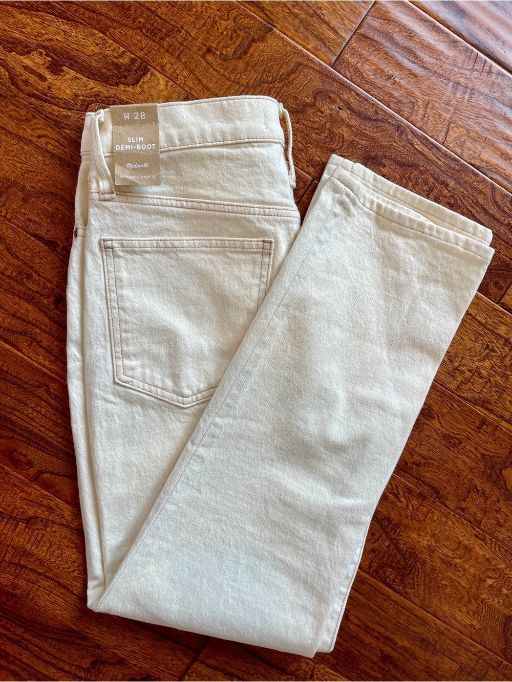 Madewell Slim Demi-Boot Jeans in Cloud Lining Size 28 NWT
